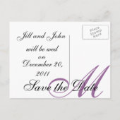 Purple Enregistrer la date Annonces Cartes postale (Dos)