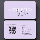 Purple Esthetician Skincare QR Code  Visitekaartje