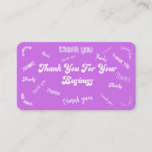 Purple et blanc Merci/ Carte de visite (Devant)