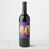 Purple et Gold 40e Anniversaire Vin Étiquette (Devant)