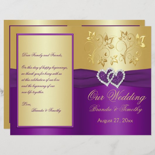 Purple et Gold ont rejoint le programme de mariage (Devant / Derrière)