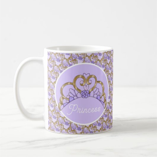 Purple et Gold Tiara Mug personnalisables (Gauche)