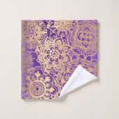 Purple et or Mandala Boho Chic (Gant de toilette)