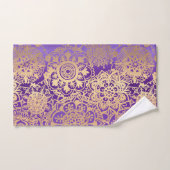Purple et or Mandala Boho Chic (Serviette à main)