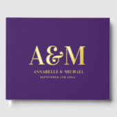PURPLE ET OR MONOGRAM MINIMALISTE MARIAGE (Recto)