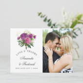 Purple et or Vintage Chic Mariage Merci (Debout devant)