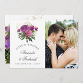 Purple et or Vintage Chic Mariage Merci (Devant / Derrière)