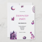 PURPLE ET ROSE HALLOWEWEEN INVITATION PARTI (Devant)