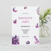PURPLE ET ROSE HALLOWEWEEN INVITATION PARTI (Debout devant)