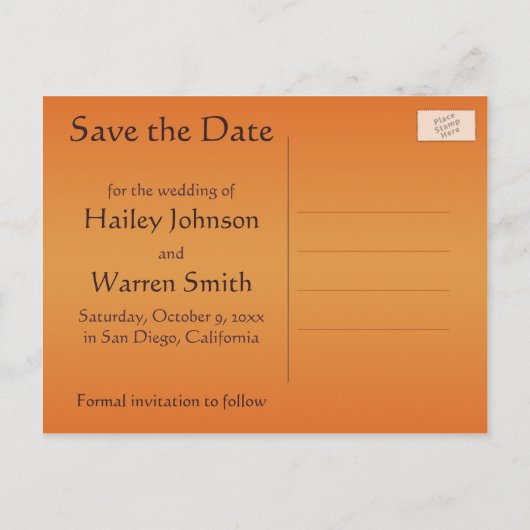 Purple et Tangerine Enregistrer la carte Date (Dos)