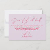 Purple et Vibrant Rouge Simple Mariage Carte de re (Dos)