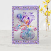 Purple Ethereal Iris fleurie carte d'anniversaire (Fleur jaune)