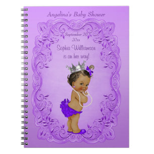 Purple Ethnic Princess Baby shower Livre d'or