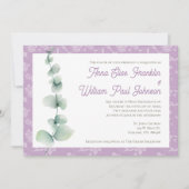 Purple Eucalyptus Floral Wedding Invitation (Devant)