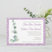 Purple Eucalyptus Floral Wedding Invitation (Debout devant)