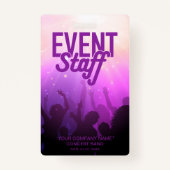 Purple Event Badge du personnel pour le concert ou (Devant)