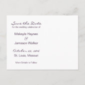 Purple Fade Photo Enregistrer la carte postale Dat (Dos)