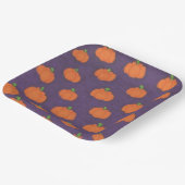 Purple Fall Pumpkin Pattern Papieren Bordje (Gebogen)