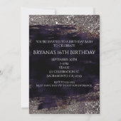 Purple Faux métal or VIP Party Invitation (Dos)