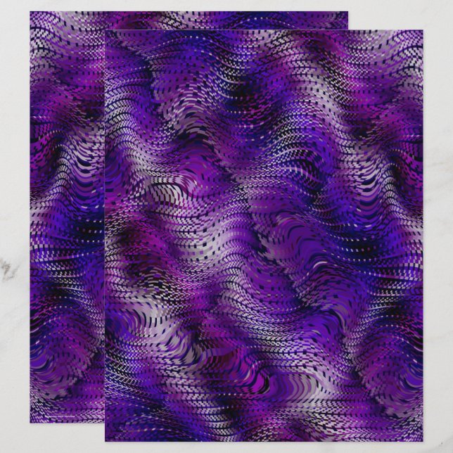 Purple Faux Snakeskin Scrapbook Paper 2-Sided Page (Devant / Derrière)