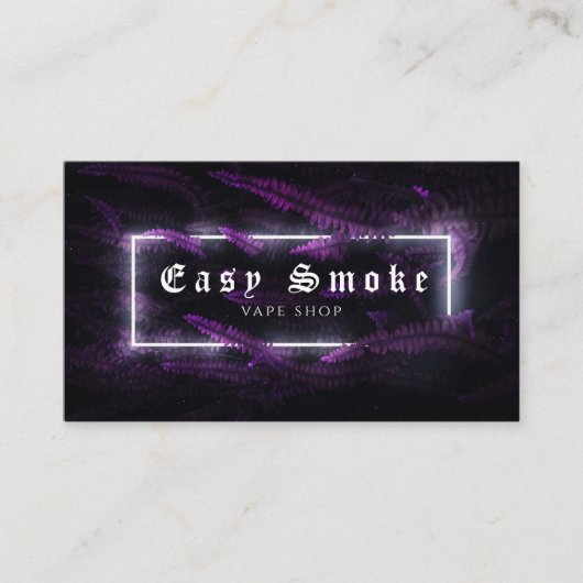 Purple Fern Neon Vape Shop Carte de visite (Devant)