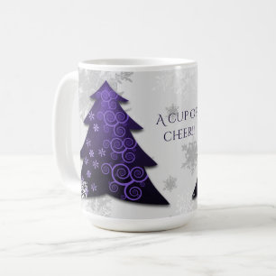Purple Festif Arbre de Noël Café Mug