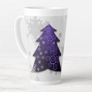 Purple Festif Arbre de Noël Latte Mug