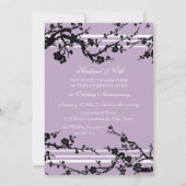 Purple Floral 1er Anniversaire Fête Invitation (Dos)