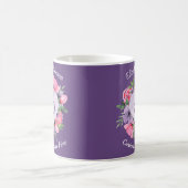 Purple floral 80e anniversaire Mug pour femmes (Centre)