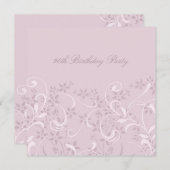 Purple Floral 90e anniversaire Invitations (Devant / Derrière)