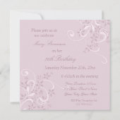 Purple Floral 90e anniversaire Invitations (Dos)
