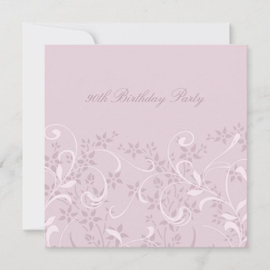Purple Floral 90e anniversaire Invitations (Devant)