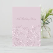 Purple Floral 90e anniversaire Invitations (Debout devant)