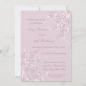 Purple Floral 90e anniversaire Invitations (Dos)