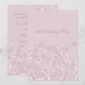 Purple Floral 90e anniversaire Invitations (Devant / Derrière)