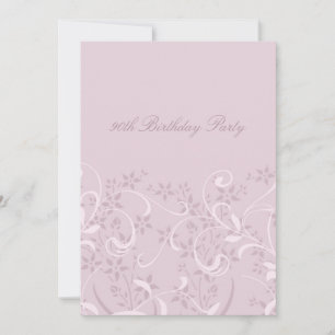 Purple Floral 90e anniversaire Invitations