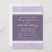 Purple Floral 90e anniversaire Invitations (Dos)