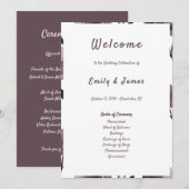 Purple Floral Botanical Wedding Programma (Voorkant / Achterkant)
