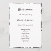Purple Floral Botanical Wedding Programma (Voorkant)