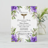 Purple Floral BSN Nursing Graduation Invitation |  (Debout devant)