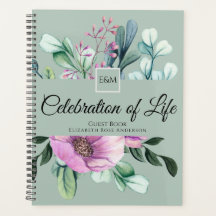 Purple Floral Celebration of Life Livre d'invité