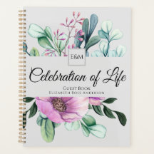 Purple Floral Celebration of Life Livre d'invité