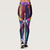 "Purple Floral Cherub Art Leggings : Elega intempo (Dos)