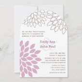 Purple Floral Chrysanthemum Invitations de mariage (Devant)