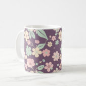 Purple Floral Coffee Mug (Devant gauche)