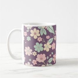 Purple Floral Coffee Mug Koffiemok
