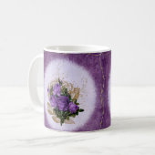 Purple Floral Conçu Classique Mug Élégant (Devant gauche)
