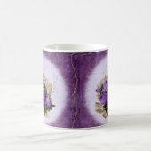 Purple Floral Conçu Classique Mug Élégant (Centre)