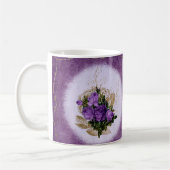 Purple Floral Conçu Classique Mug Élégant (Gauche)