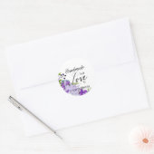 Purple Floral Craft Articles Handmade Ronde Sticker (Envelop)